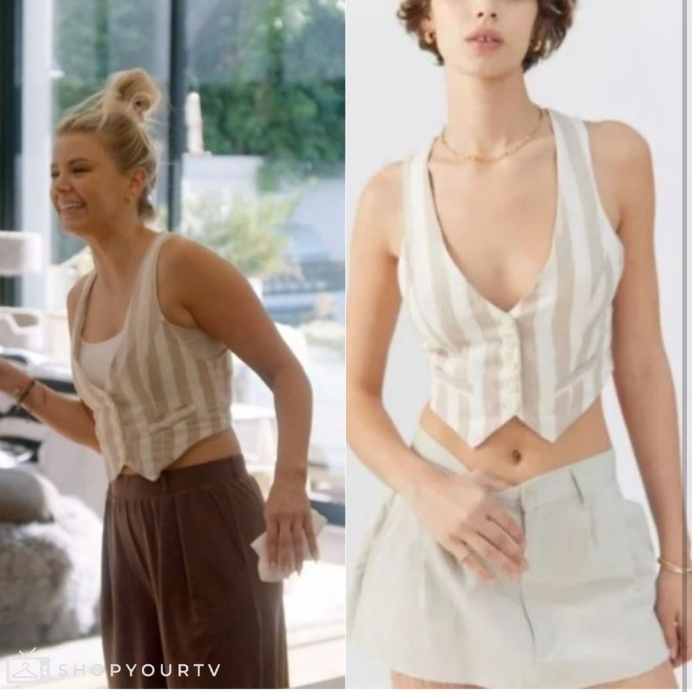 Urban outfitters stripe tank button up vest